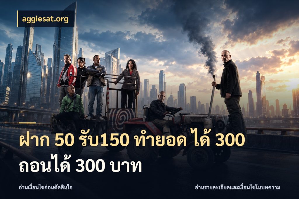 ฝาก 50 รับ150 ทำยอด ได้ 300 ถอนได้ 300 บาท aggiesat.org สีสันของโปรฝากและยอดรับ