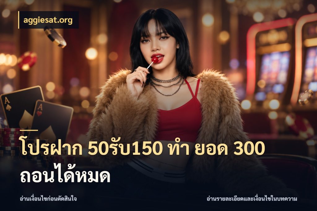 โปรฝาก 50รับ150 ทํา ยอด 300 ถอนได้หมด โปรกับเกมที่ชอบเลือกให้ตรงสไตล์ กับ aggiesat.org