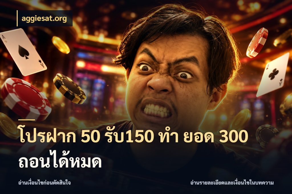 โปรฝาก 50 รับ150 ทํา ยอด 300 ถอนได้หมด จับคู่โบนัสกับสไตล์เกมที่ชอบ ในมุม aggiesat.org