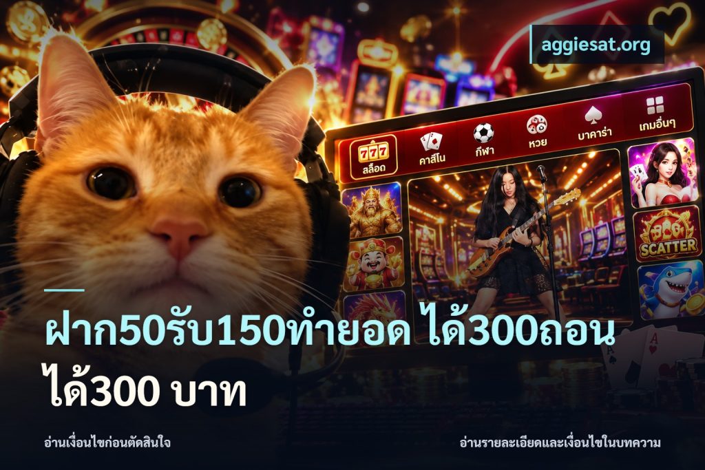 ฝาก50รับ150ทํายอด ได้300ถอนได้300 บาท