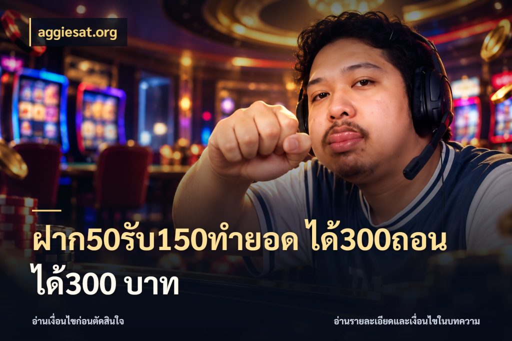 ฝาก50รับ150ทํายอด ได้300ถอนได้300 บาท aggiesat.org โปรกับเกมที่ชอบเลือกให้ตรงสไตล์