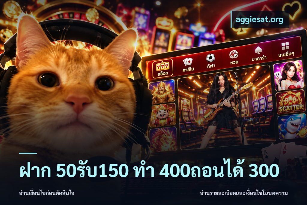ฝาก 50รับ150 ทํา 400ถอนได้ 300