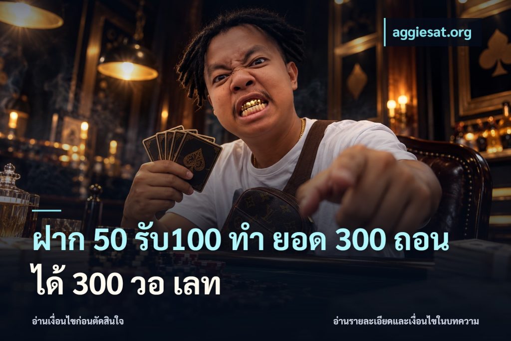 ฝาก 50 รับ100 ทํา ยอด 300 ถอนได้ 300 วอ เลท