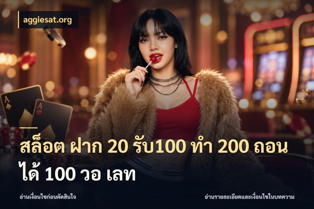 สล็อต ฝาก 20 รับ100 ทํา 200 ถอนได้ 100 วอ เลท aggiesat.org จับประเด็นยอดรับก่อนเลือกความสนุก