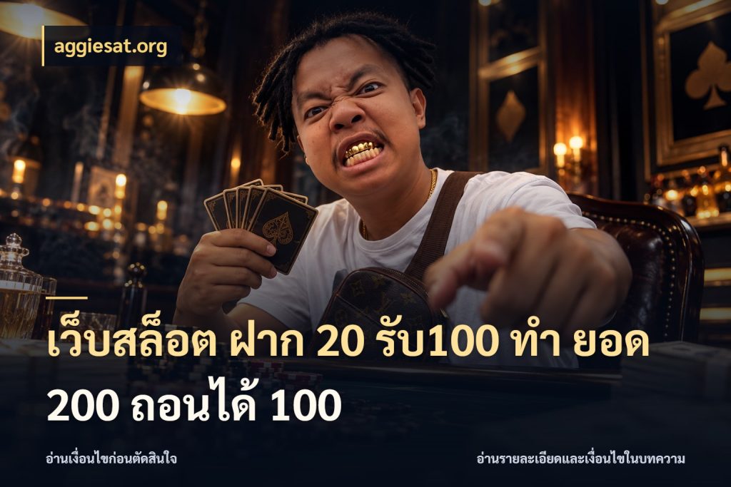 เว็บสล็อต ฝาก 20 รับ100 ทํา ยอด 200 ถอนได้ 100 aggiesat.org เครดิตกับรูปแบบโปรที่ตรงใจ