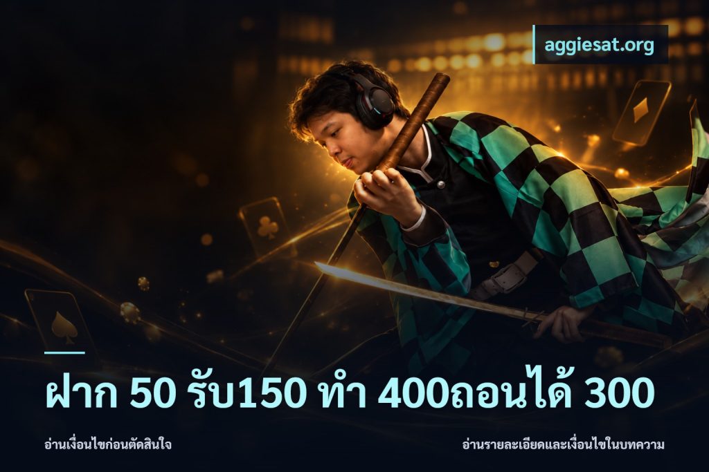 ฝาก 50 รับ150 ทํา 400ถอนได้ 300